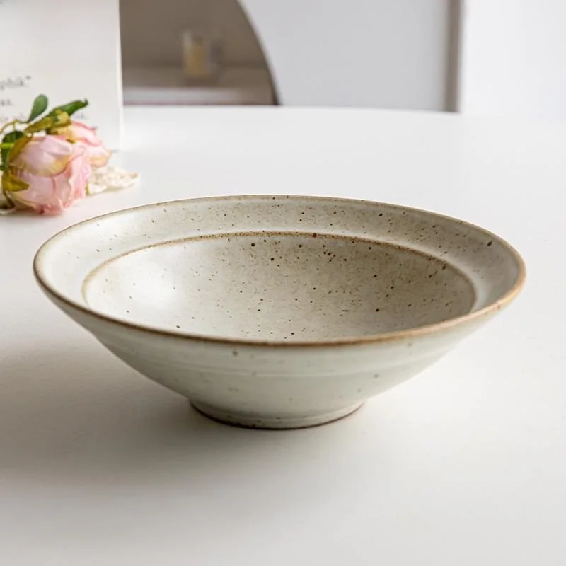 

Rustic Clay Grass Hat Bowl Vintage Style Ceramic Noodle Bowl Food Presentation Dishware Slight Defects Home Use Dinnerware