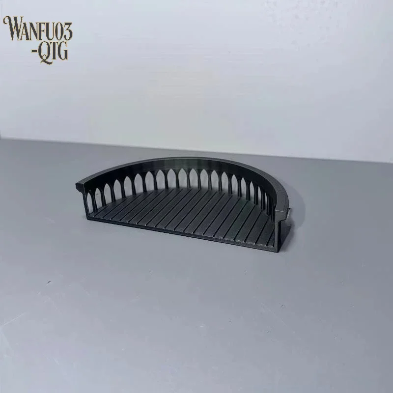 Hot 1Pcs Semi Circular Balcony Miniature Building Model Accessory Dollhouse Simulation European Wall Mounted Storage Rack Decor