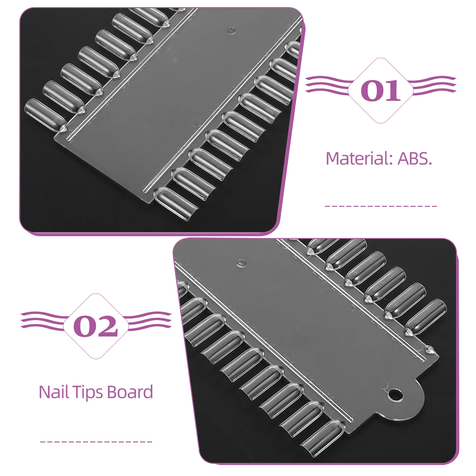 2 Pcs Nail Practice Color Board Polish Painting Display Manicure Palette Tips Supplies