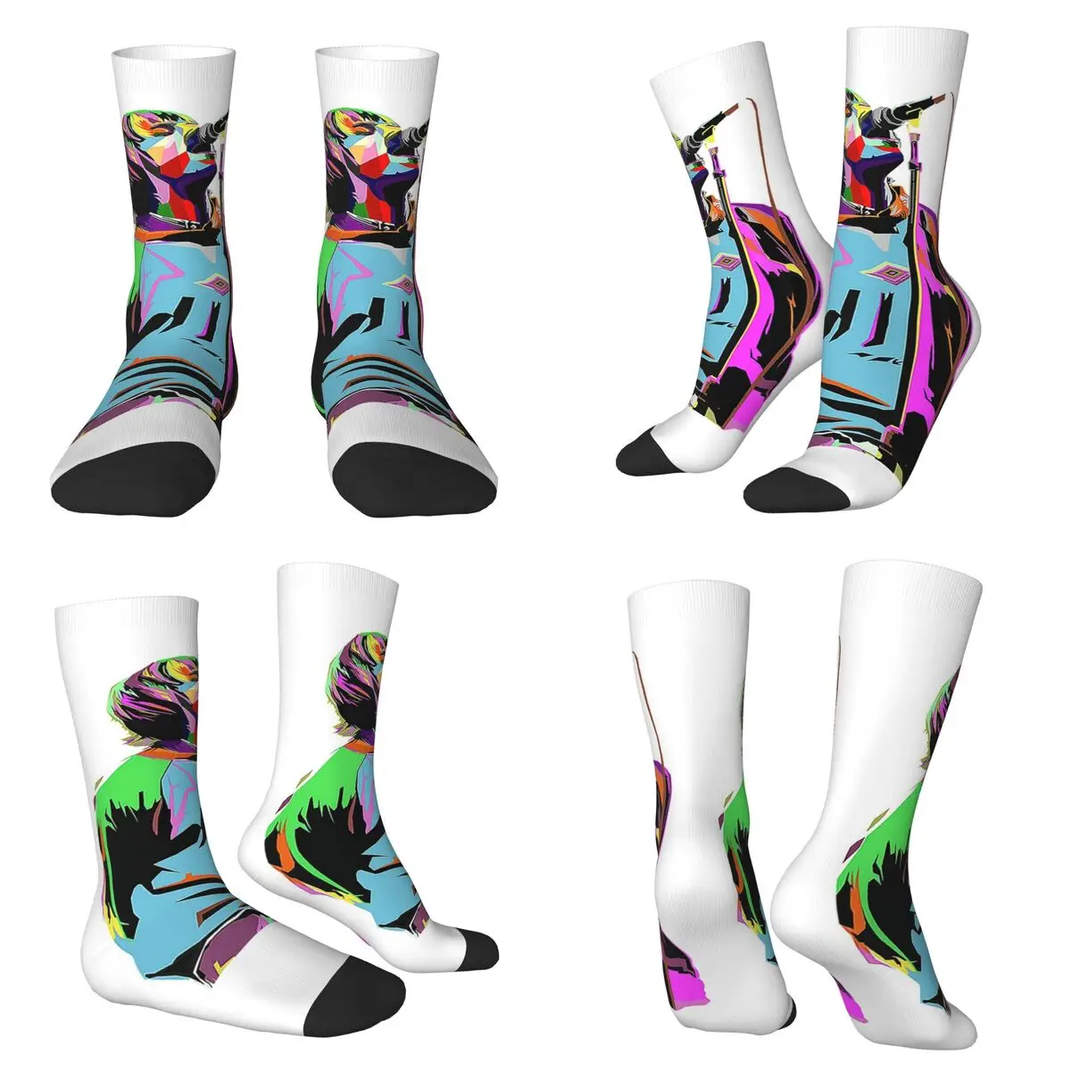 

Vintage Liam Gallagher Art Socks Harajuku High Quality Stockings All Season Long Socks Accessories for Man's Woman's Gifts