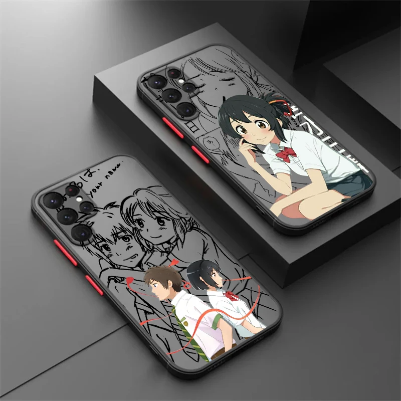 

Y-Your N-Name Day Romance Couple Frosted Translucent For Samsung Galaxy S24 S23 S22 S21 S20 FE S10 S9 S8 Plus Ultra Pro 5G