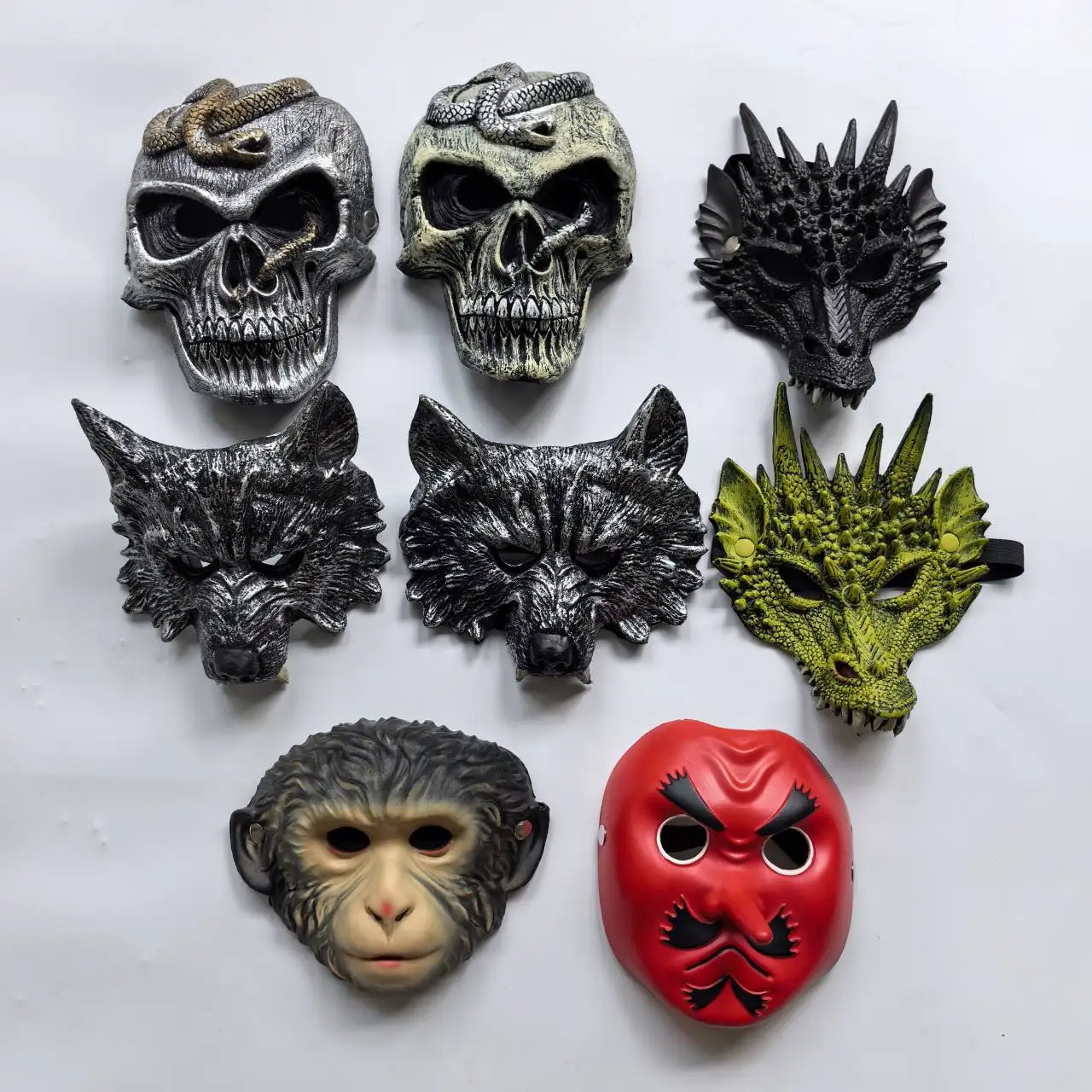 Halloween props decoration dress up costume party cos performance bar haunted house children horror snake king skeleton masks