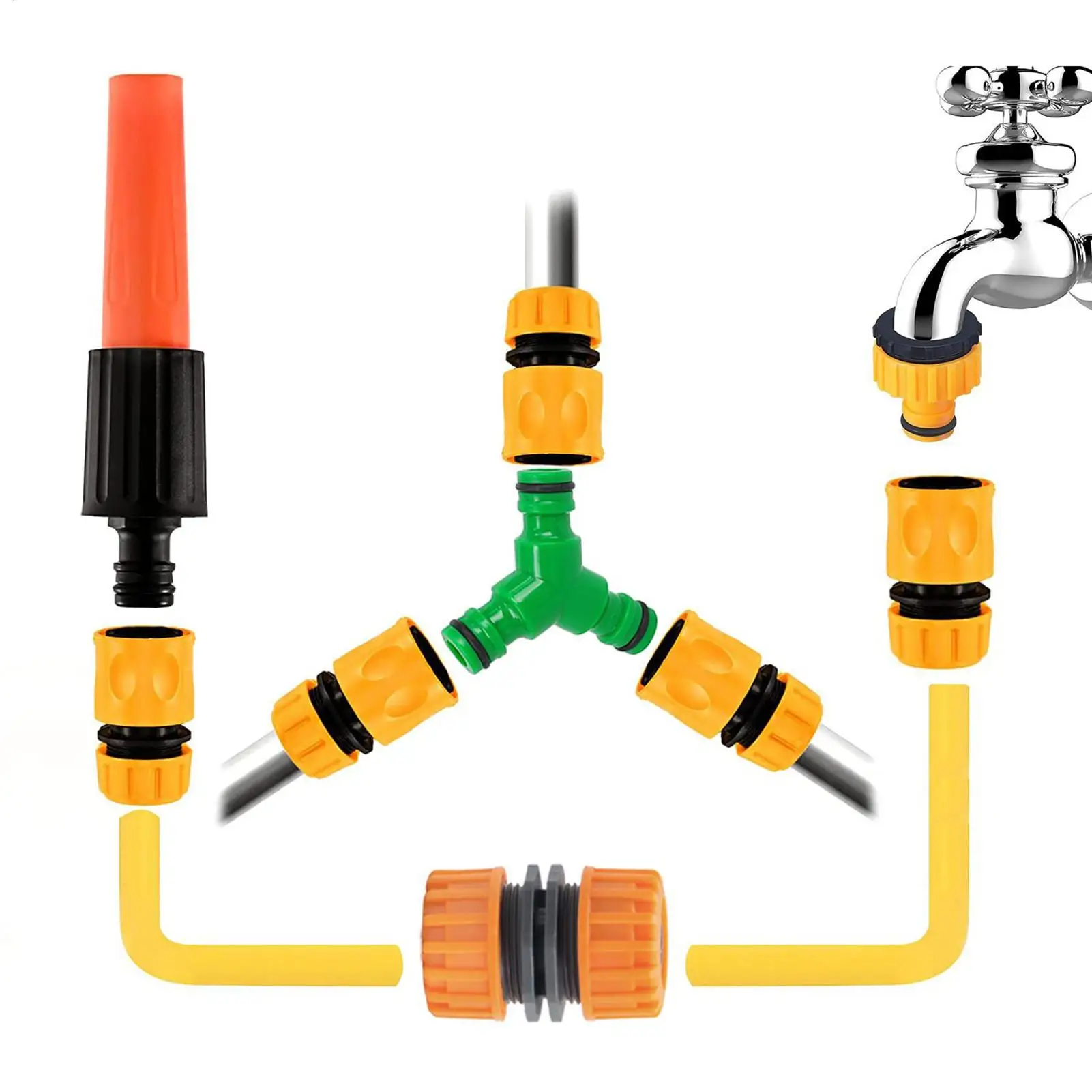 

Garden Hose Quick Connect 1/4 Inch Outdoor Garden Hose Quick Connect Fittings Adapter Weather Resistant Design For Water Faucet