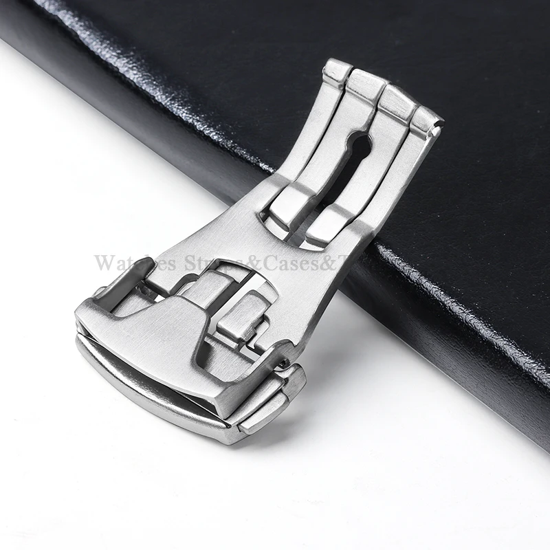 20mm Folding Buckle for Omega 316L Stainless Steel Buckle Leather Band Metal Matte Polished Deployment Clasp Button Accessories