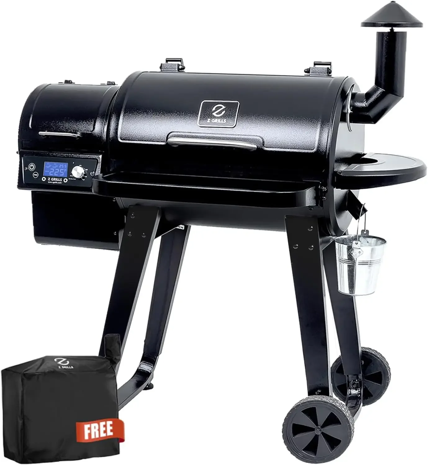 Parrilla y ahumadora de pellets de madera 450A con controlador PID V2.1, zona de cocción de 450 pies cuadrados, sonda para carne, parrilla para barbacoa 8 en 1 al aire libre