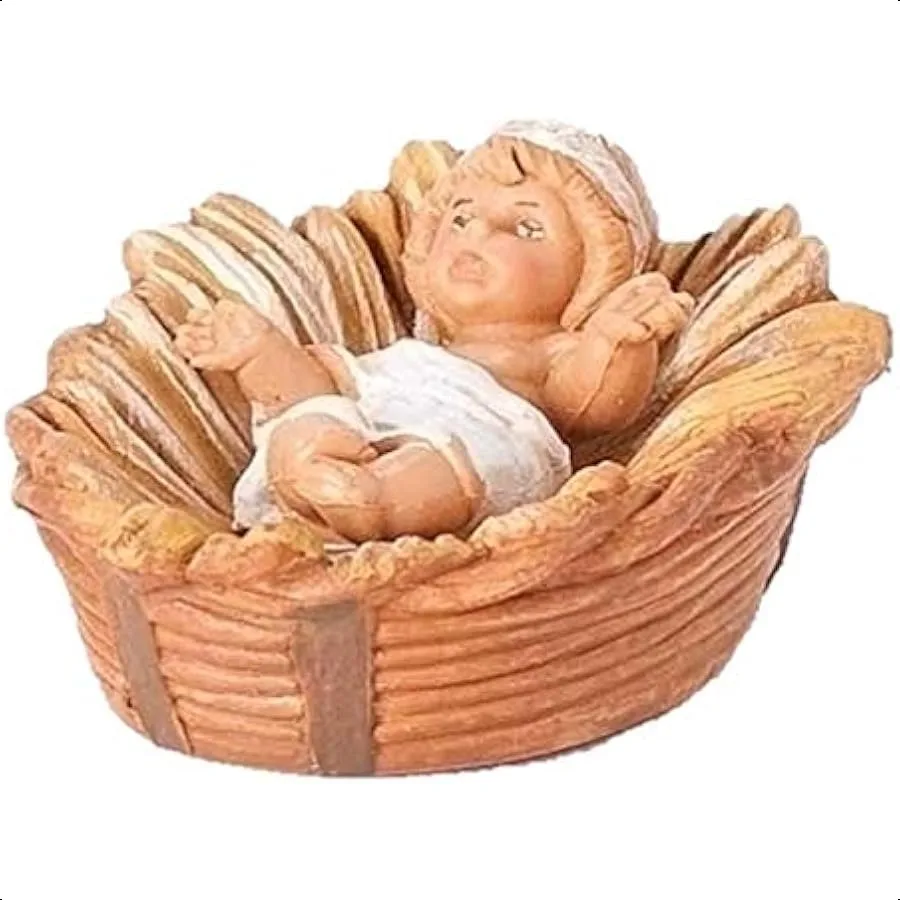 

Fontanini by Inc. Centennial Baby Иисус с яслей, 5-дюймовая коллекция Рождественская фигурка и аксессуары, скульптурная вручную и