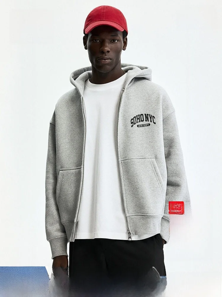 

Новая мужская толстовка на молнии с капюшоном и принтом обезьяны, повседневная, из смесового хлопка и полиэстера, удобная посадка