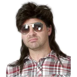 Hip Hop Cool Hair Extensions Synthetic Cartoon Mullet Cosplay Male Wigs Breathable Medium Length Head Cover Men's Wig Hat