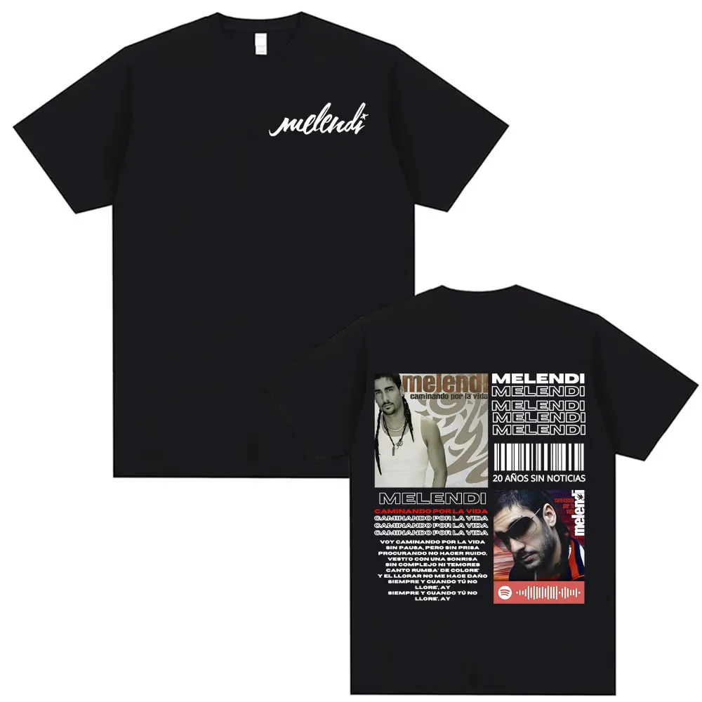

Rapper Melendi Caminando Por La Vida 2025 Tour T Shirts Men Women Oversized Hip Hop Fashion 100% Cotton T-shirts Casual T Shirt