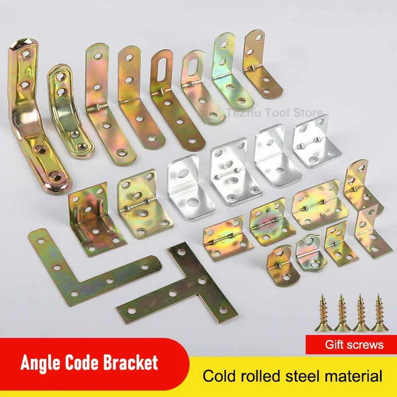 90 Degree Right Angle Adjustable Angle Code Long Hole Activity Furniture Fixer L-shaped Shelf Bracket Connectors Iron