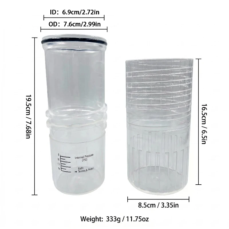 Portable Anti Slip Transparent Tennis Ball Pressurizer Can Keep Tennis Balls Elastic Clear Pressure Storage Tank for Training