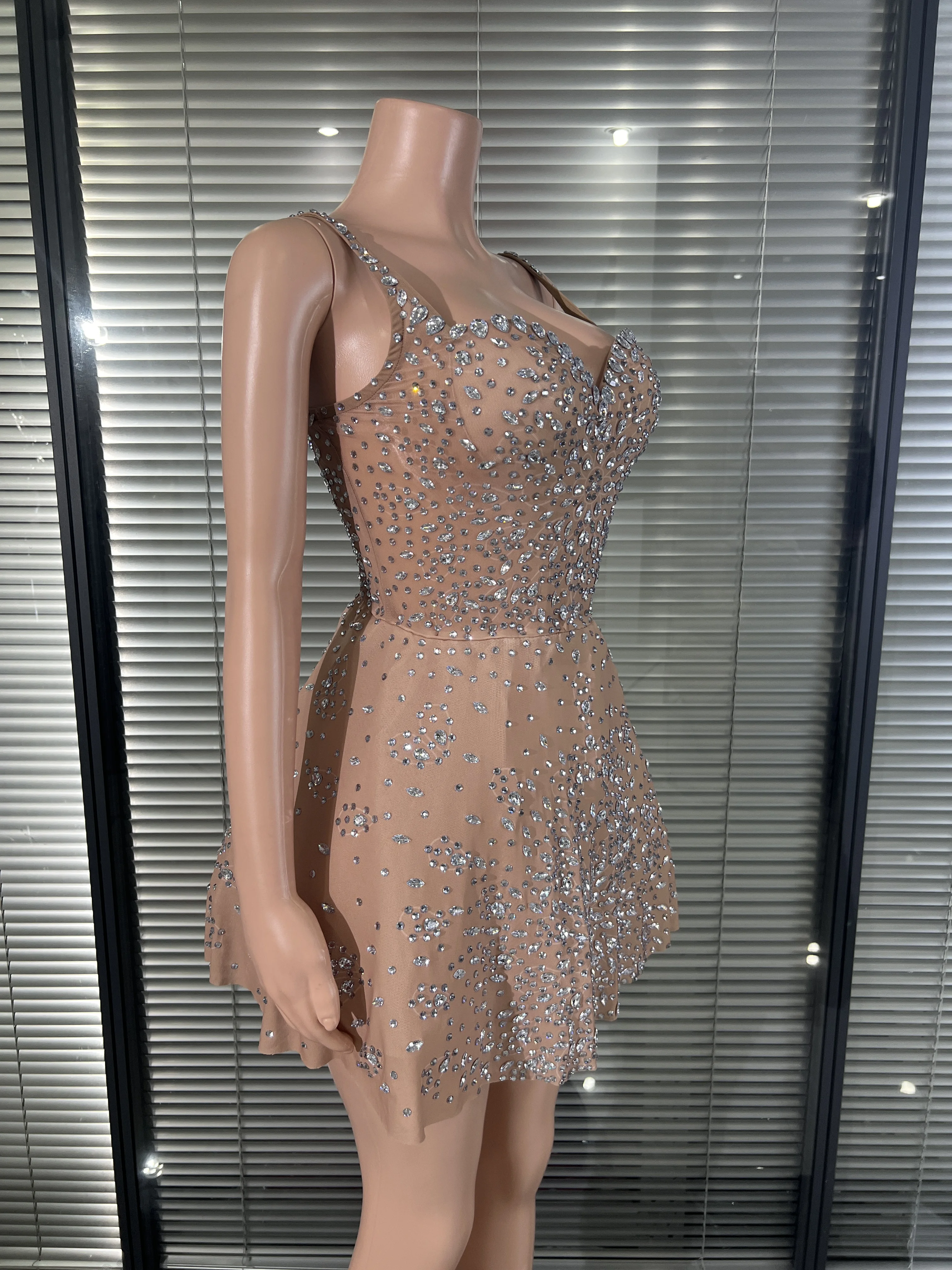 Glitterende, met strass steent - Sparkly Rhinestone Club Party Dress recensie en prijs