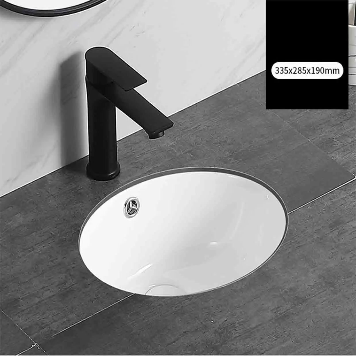 Household Under Counter Sinks Ceramic Sink Embedded Oval Washbasin Small Size Narrow Long Balcony Basin Toilet Wash Hand Basin