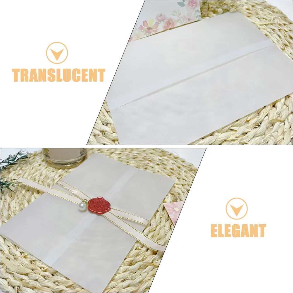 30pcs Translucent Jackets For Wedding Invitation Envelopes Craft Paper Liners Greeting Card Wraps Folded Covers Bulk