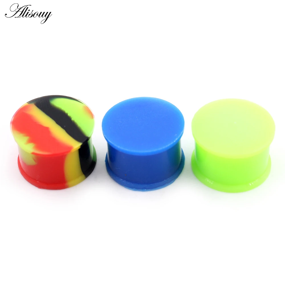 Alisouy Ear plugs High Quality luminous Thin Silicone Flexible Body piercing Jewlery Skin Plugs Ear Studs Ear stretcher