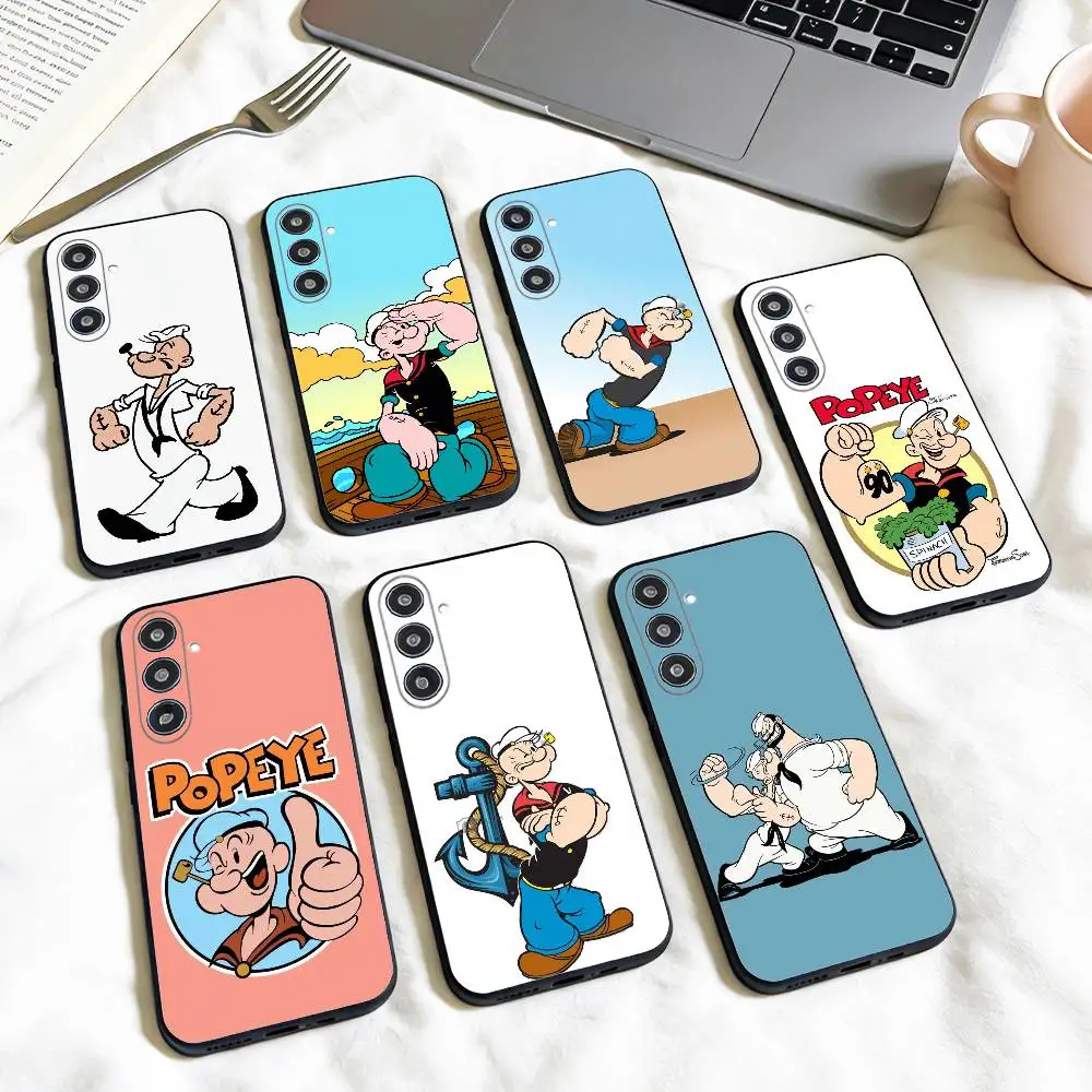P-PopeyeS The S-Sailor Cartoon   phone Case For Samsung Galaxy A73,A72,A71,A70,A53,A52,A51,Others Soft Black Shell