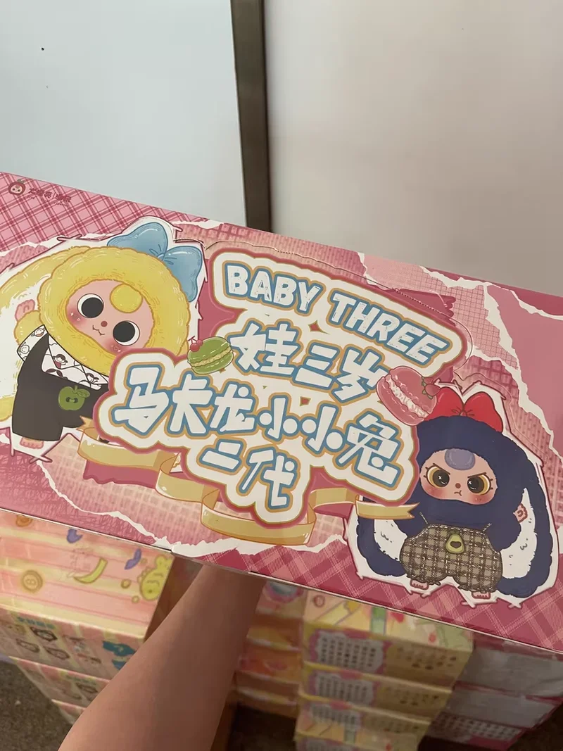 Babytrês genuíno vinil boneca de pelúcia figura de ação série 2 macaron pequeno coelho retorna v2 caixa cega boneca de pelúcia brinquedo colecionável gif