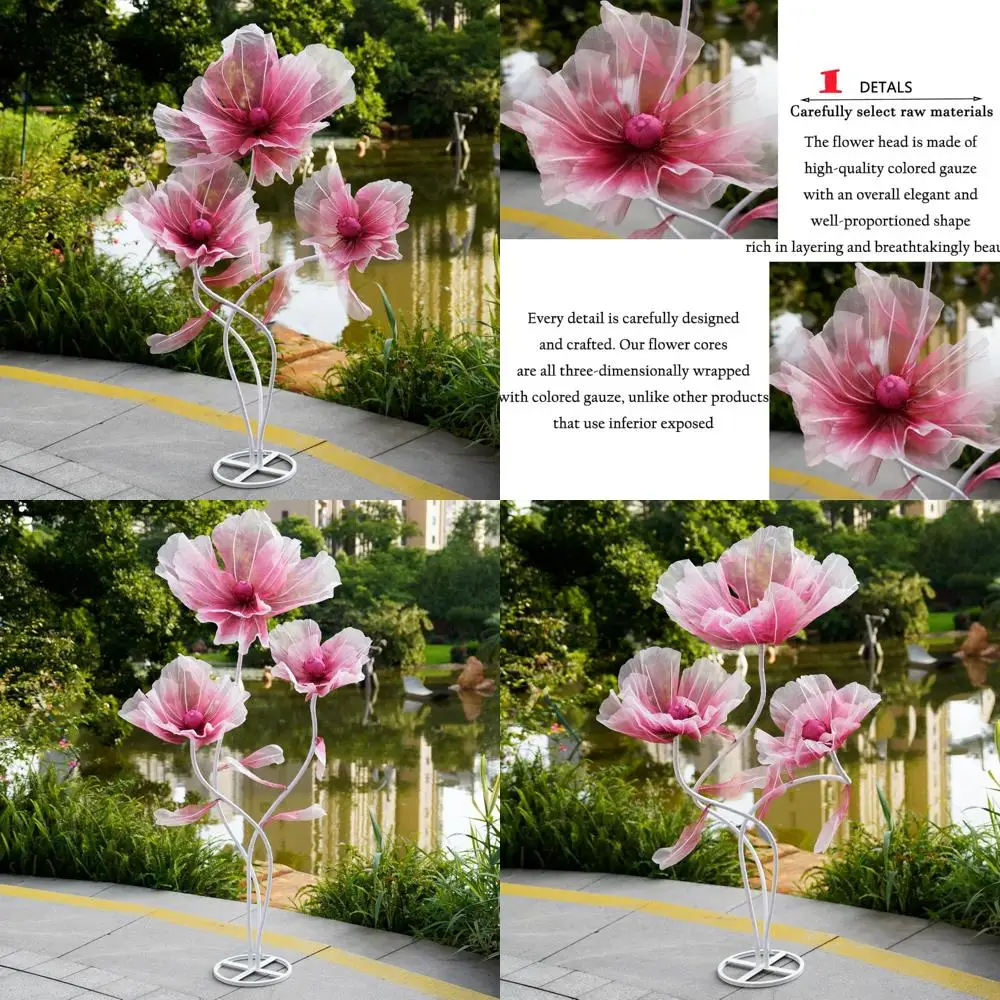 

Large Lifelike Artificial Flower Arrangement - 66.9 Tall Floor Standing Silk Flowers with Stand for Weddings and Events