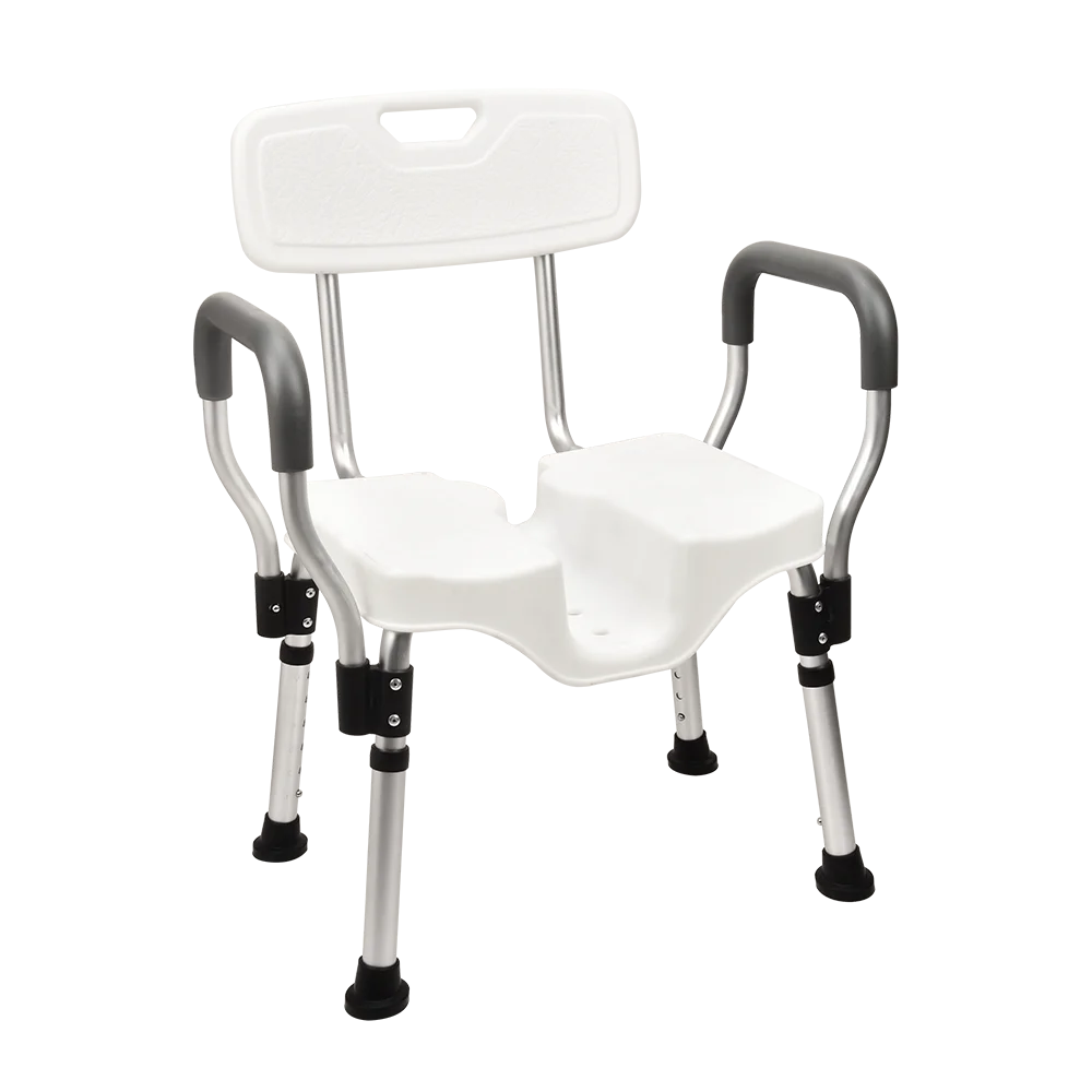 

High Quality U-shaped Groove Bath Chair Adjustable Height Aluminum Alloy Shower Chair