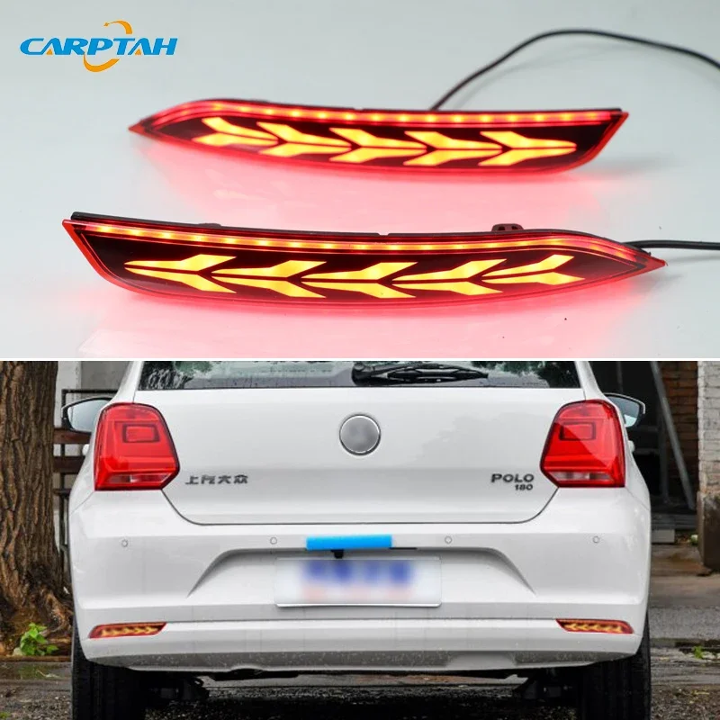 Car LED Rear Bumper Lamps For VW Volkswagen polo 2014-2018 Brake Light Turn Signal Backup Reflector Lamp Reverse Fog Taillights