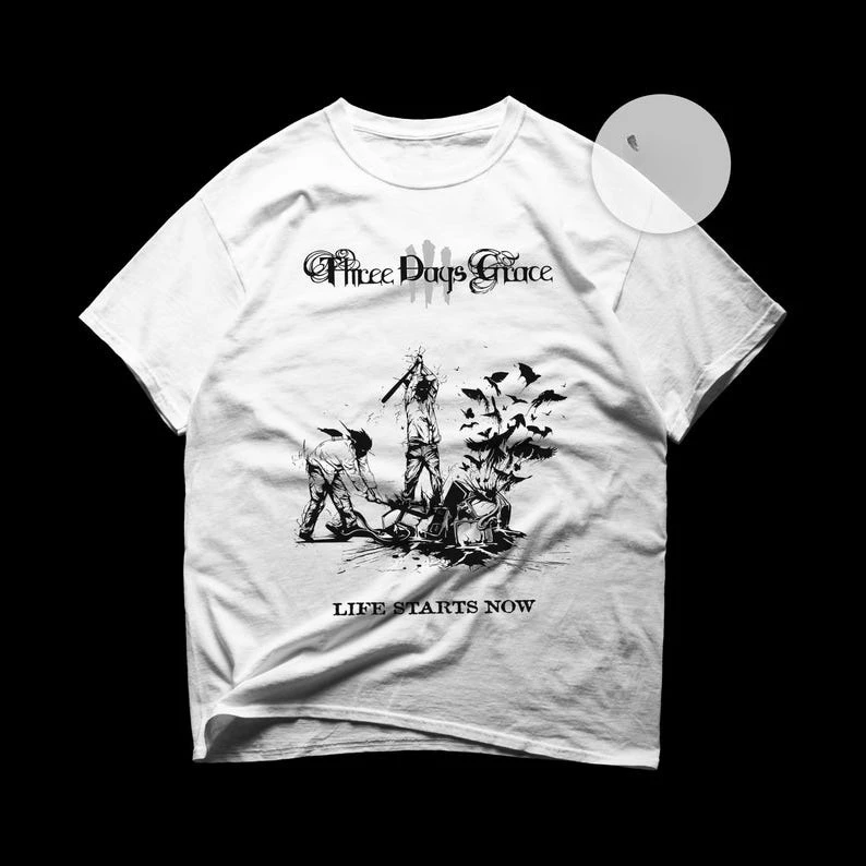 

Футболка Three Days Grace Футболка с рок-музыкой TDG Band - Life Starts Now Album Three Days Grace Merch Unisex Rocker Clothing