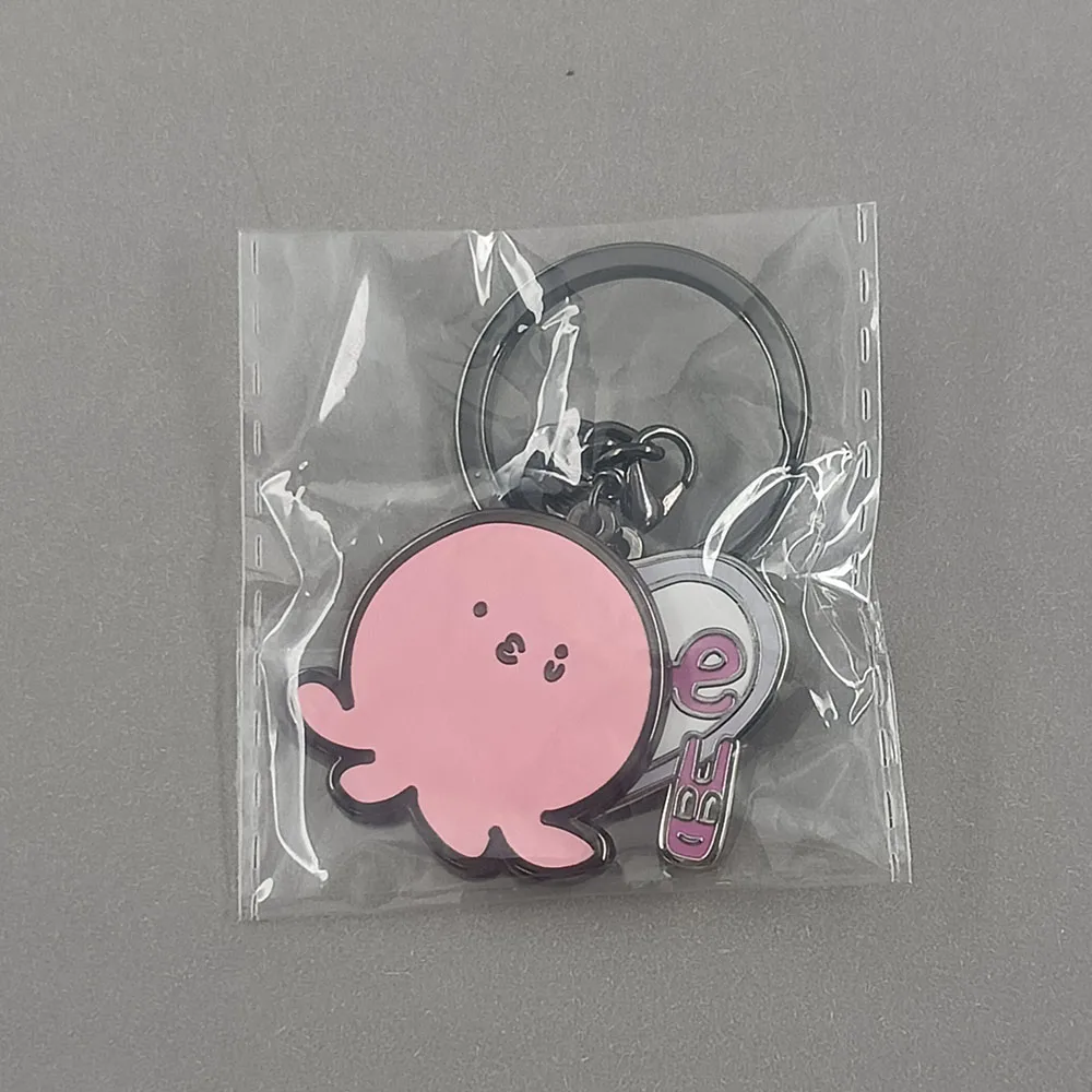 Niedlicher rosa Oktopus-Schlüsselanhänger, herzförmiger Liebesanhänger, Kawaii-Tier-Metall-Schlüsselring, Y2K-Rucksack-Charm, Schmuckgeschenk für die Freundin. – Detail 12