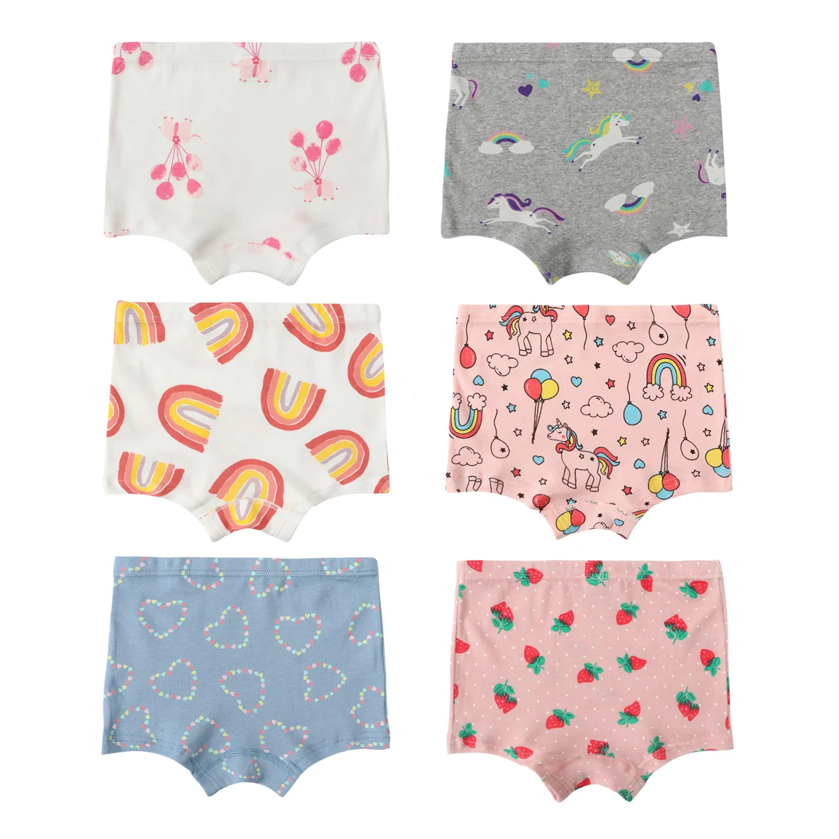 6pcs/bag Kid Girl Short Underwear 100%Cotton Colorful With Soft Material G06