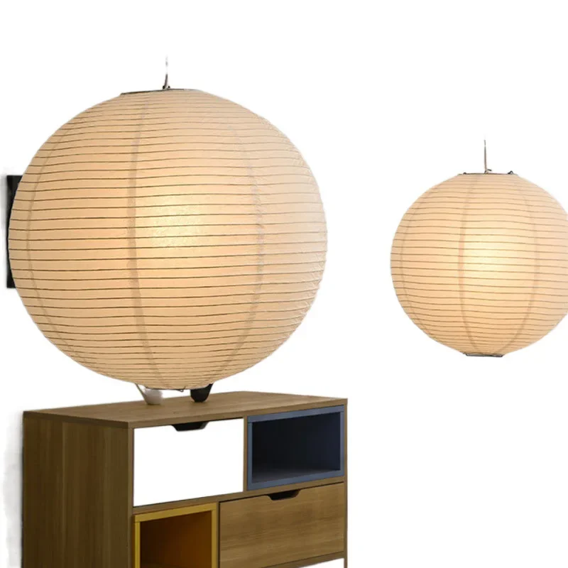 

Rice paper art lamp wabi-sabi wind spherical chandelier restaurant living room hotel homestay retro wind