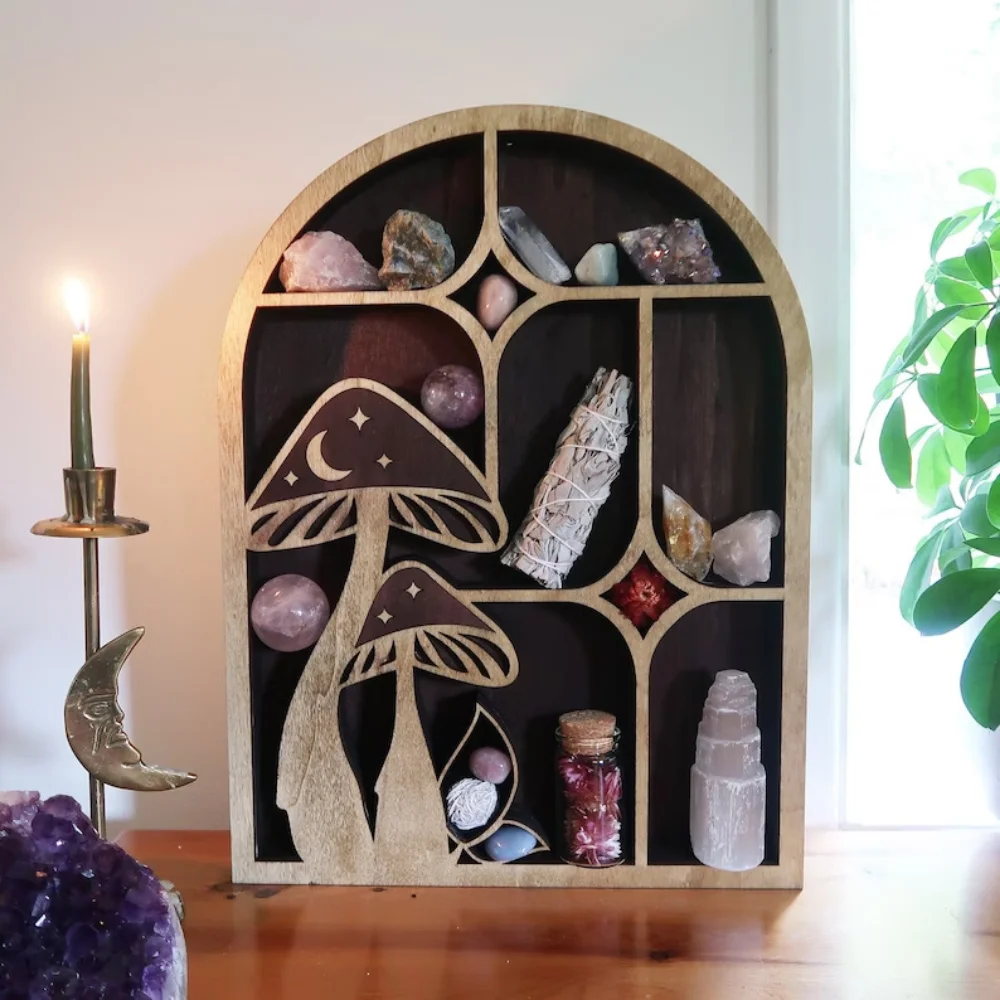 Moon Crystal Arch Crystal Shelf Star Moon Mushroom Arch Crystal Shelf Display Shelf Floating Shelves for Wall Home Decoration
