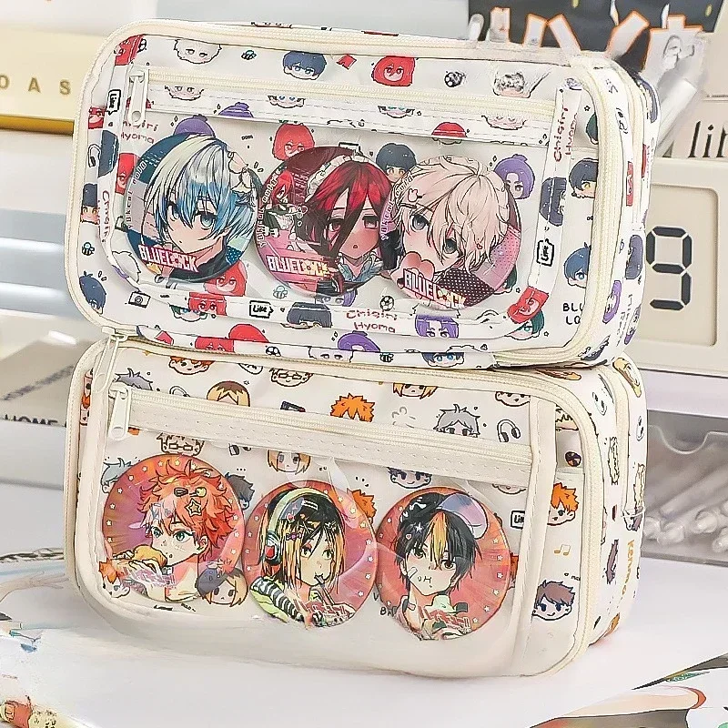 9-layer Large Capacity Cartoon Pencil Case with High-quality Transparent Flip Cover for Storing Stationery and Small Items