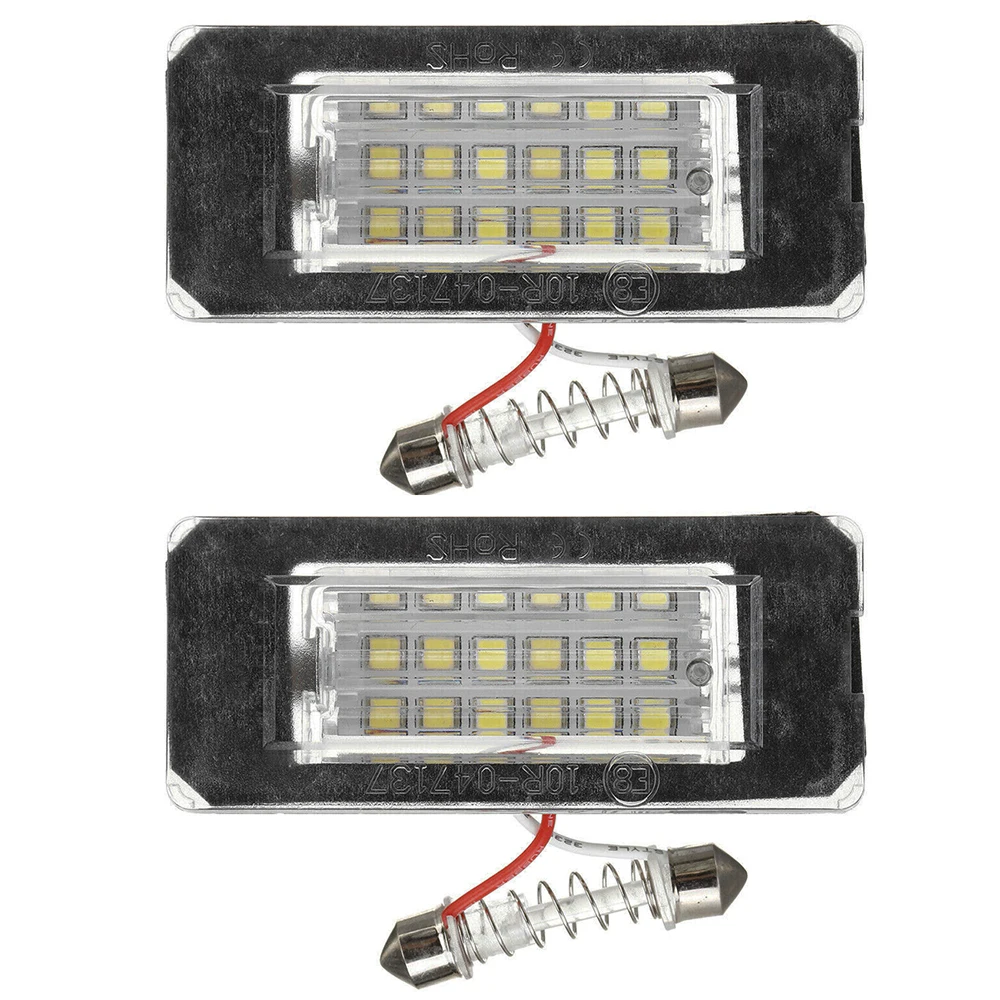 2 uds blanco 18SMD coche LED luz de matrícula lámpara cuentas para Mini Cooper R56 2006-2012 fuente de luz de coche sin errores
