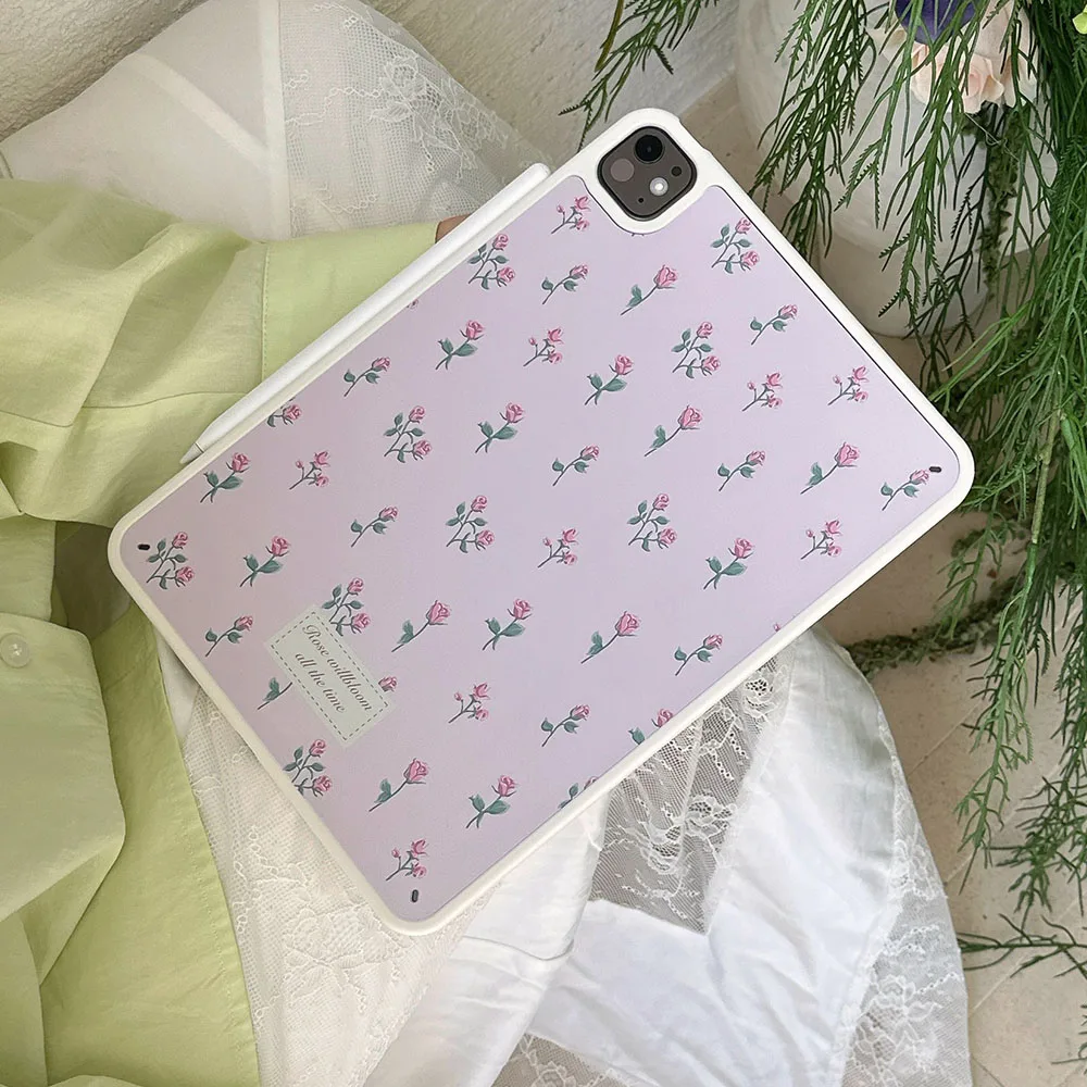 Pink Flower For iPad 11th Gen Case A16 iPad Pro 11 13 M4 2025 M3 iPad Air 13 Air 5 4 iPad 10th 9th 8 7 Mini A17 Pro 12.9 Cover