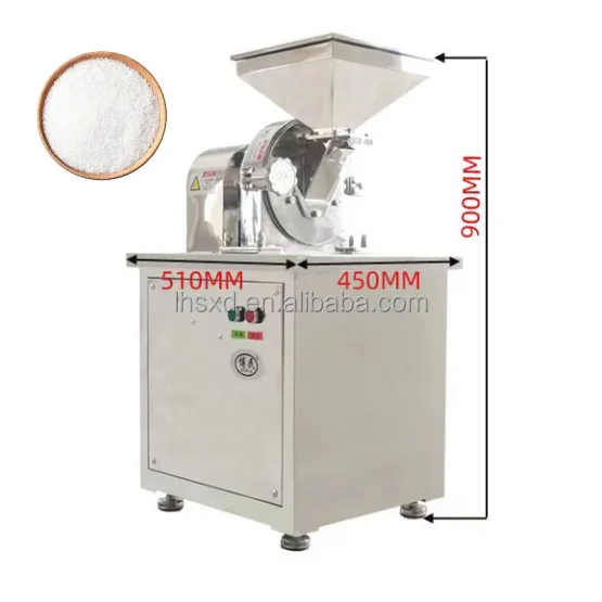 Industrial Salt Grinder Mill Power 3kw 100kg/h Stainless steel toothed disc crushing machine Sugar powder grinding machine