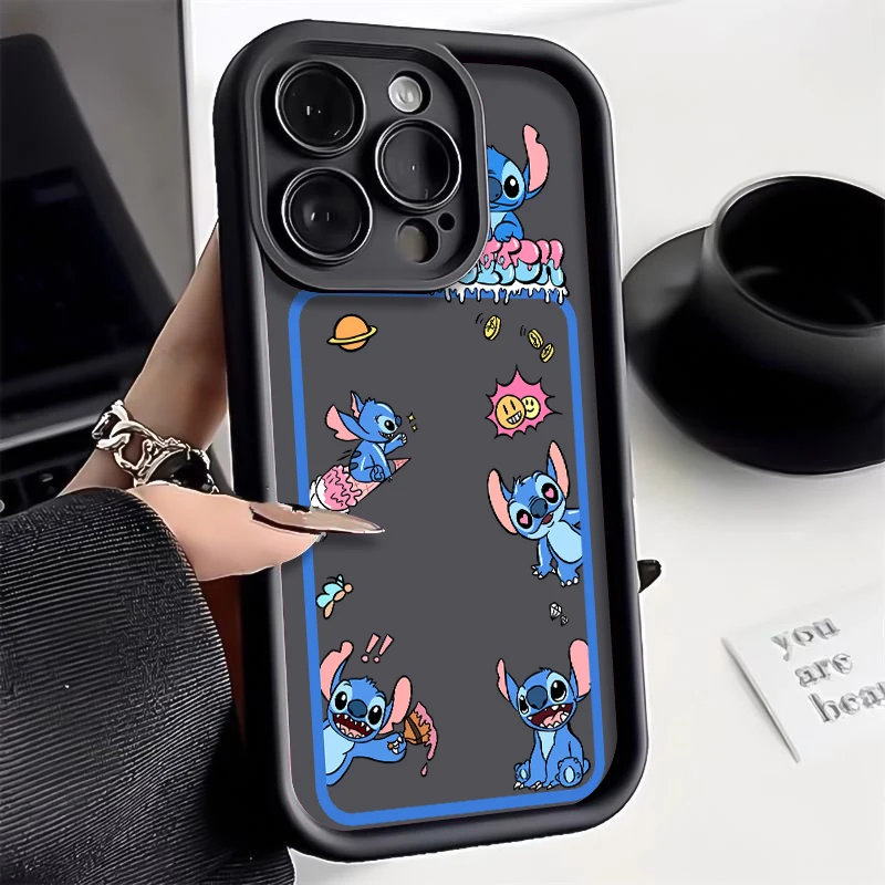 New Disney Cute Cartoon Stitch Silicone Case For iPhone 15 14 13 12 11 Pro Max XS XR X 7 8 Plus SE Bumper Soft Protectiou cover