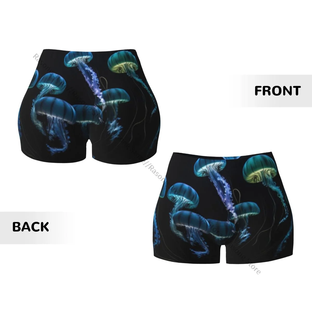 女性用スパンデックスヨガショーツクラゲワークアウト戦利品ショーツ