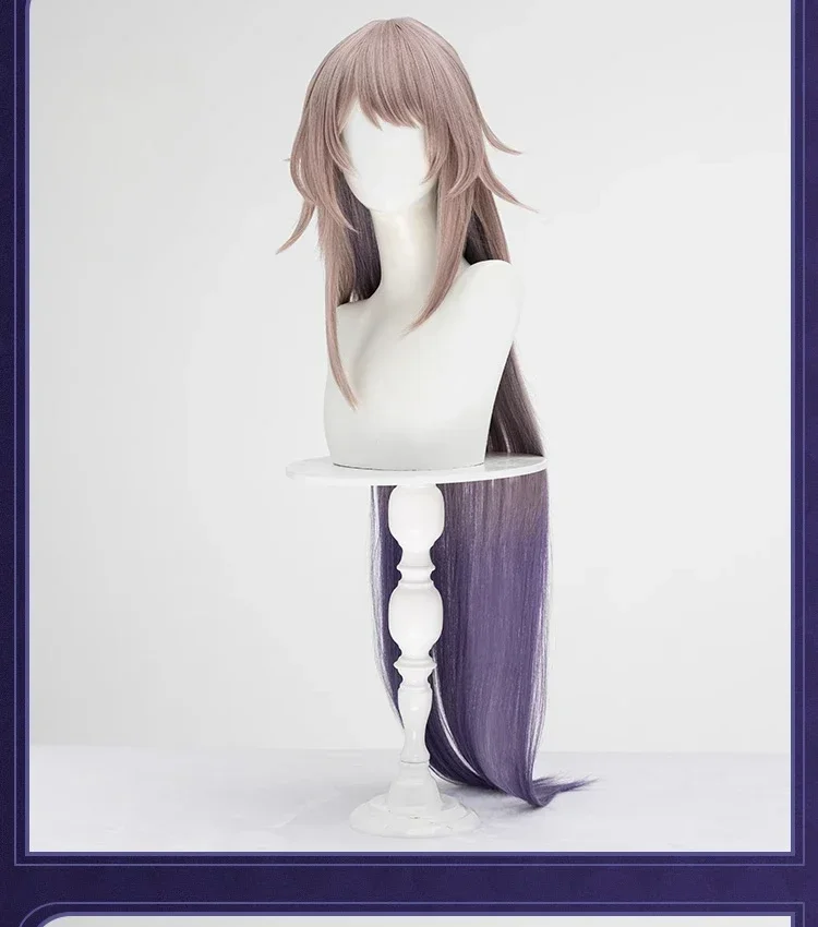 CosplayHonkai Star Rail Cosaply disfraz The Herta Cosplay peluca resistente al calor gradiente sintético 90cm pelo mujer fiesta de Halloween