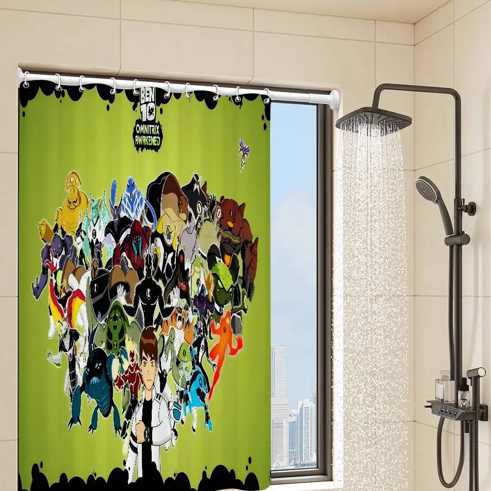 American Cartoon Ben 10 Waterproof Fabric Shower Curtain Bathroom Decoration Curtain Home Hawaiian Style Shower Curtain