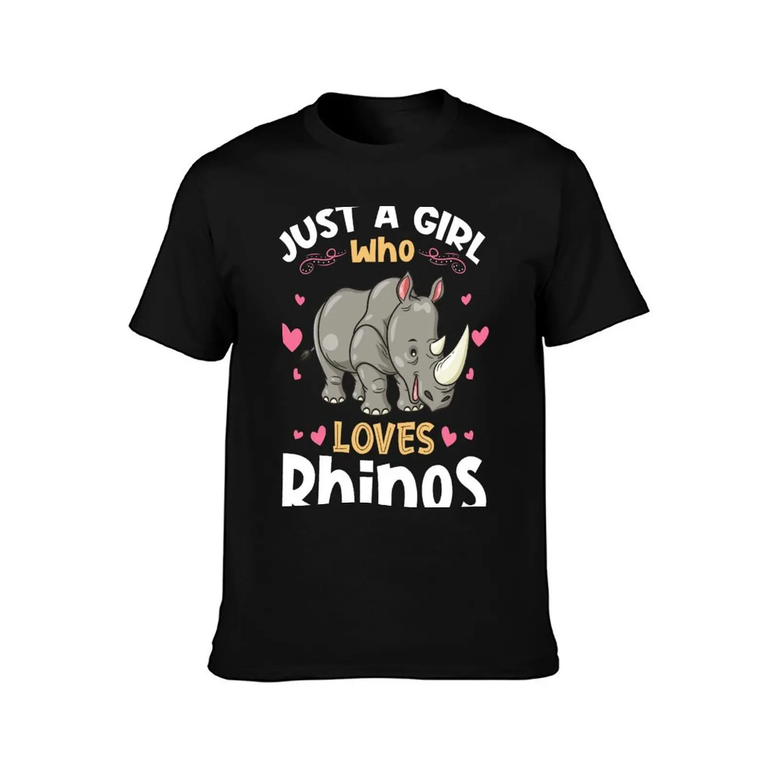 Just a Girl who Loves Rhinos T-Shirt Heavy Duty Casual Work Tee T-Shirt