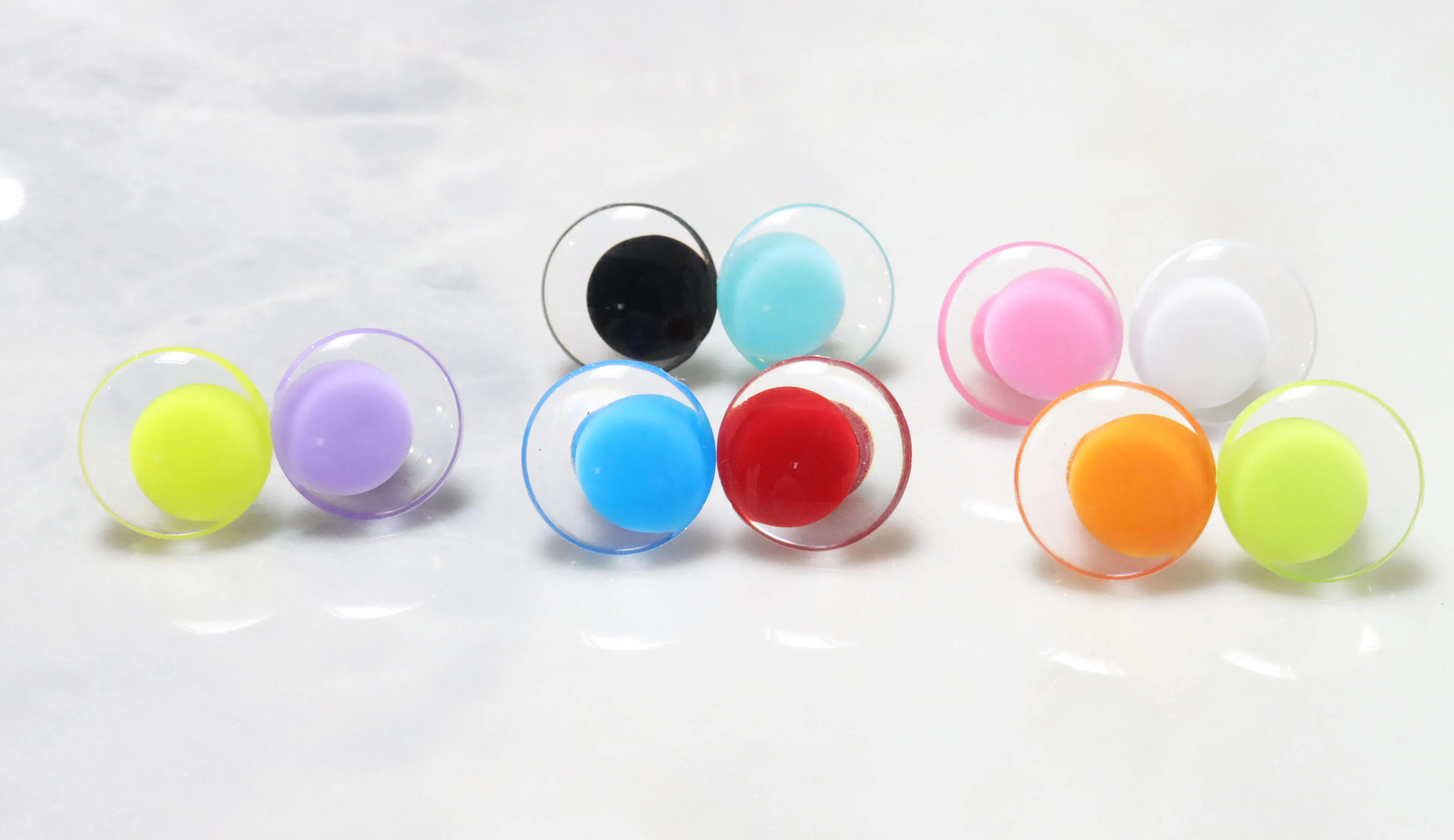 mix 10colors pupil clear colorful safety eyes  25mm 30mm 3D Comical round gliter toy eyes with hard washer with glitter