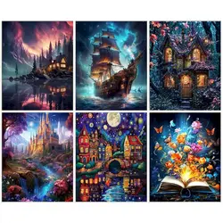 GATYZTORY 60x75cm Frame Picture By Number Abstract Landscape Picture By Numbers Acrylic Paint On Canvas Home Decors Diy Kits