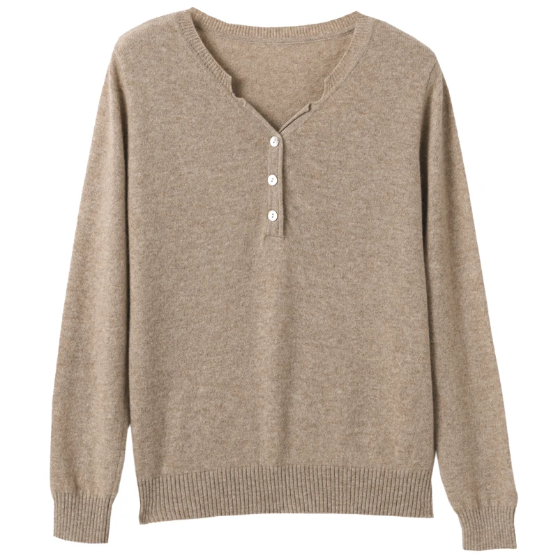 Off-Season Camere Sweater Women's Autumn Winter V-Ne Loose Inner Knitted Top Base Layer Korean Sle Long Sve Regular Fit