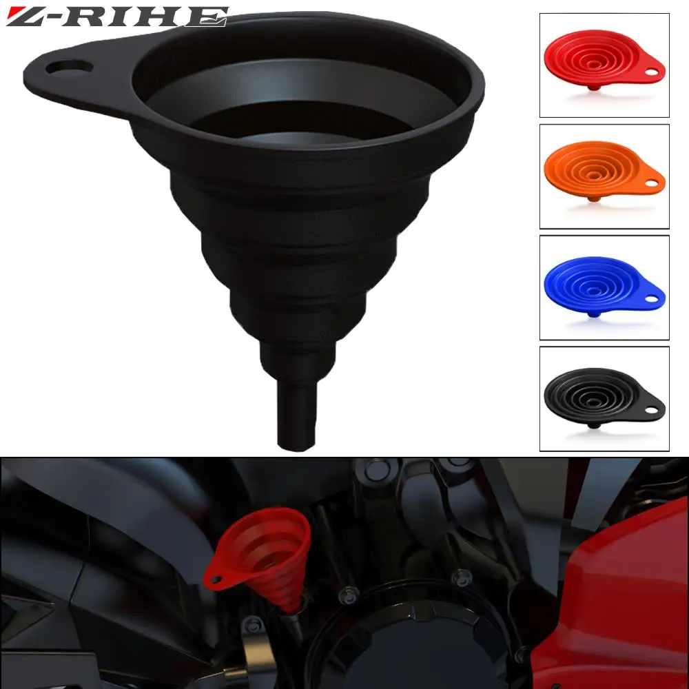 

Для KAWASAKI ZX636 ZX6R ZX6RR ZX7R ZX7RR ZX9 ZX9R ZX12R ZX10R складная воронка для двигателя мотоцикла универсальная силиконовая воронка для жидкости