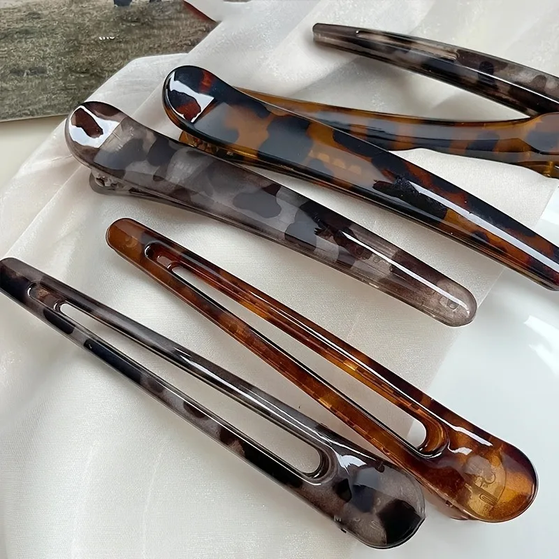 2/6 قطعة بسيطة ليوبارد طباعة السلحفاة نمط مشبك شعر بانج الجبين منقار البط كليب غسل الوجه ماكياج تصفيف الشعر Fside كليب #2