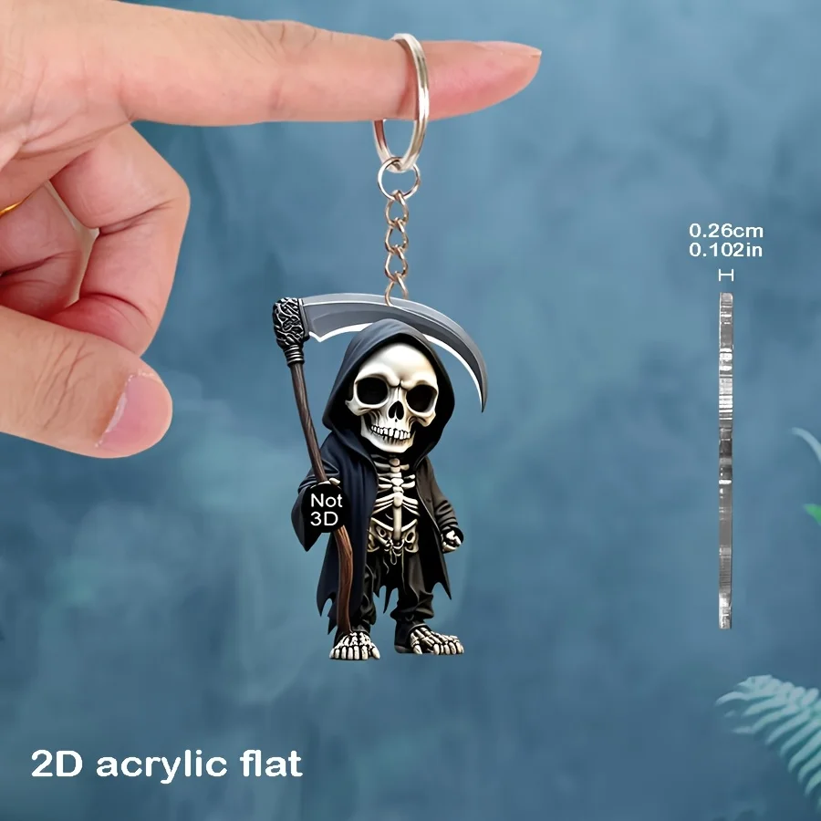

1 шт. 2D плоский мрачный жнец брелок акриловый кулон для рюкзака телефона автомобиля украшение дома подарок