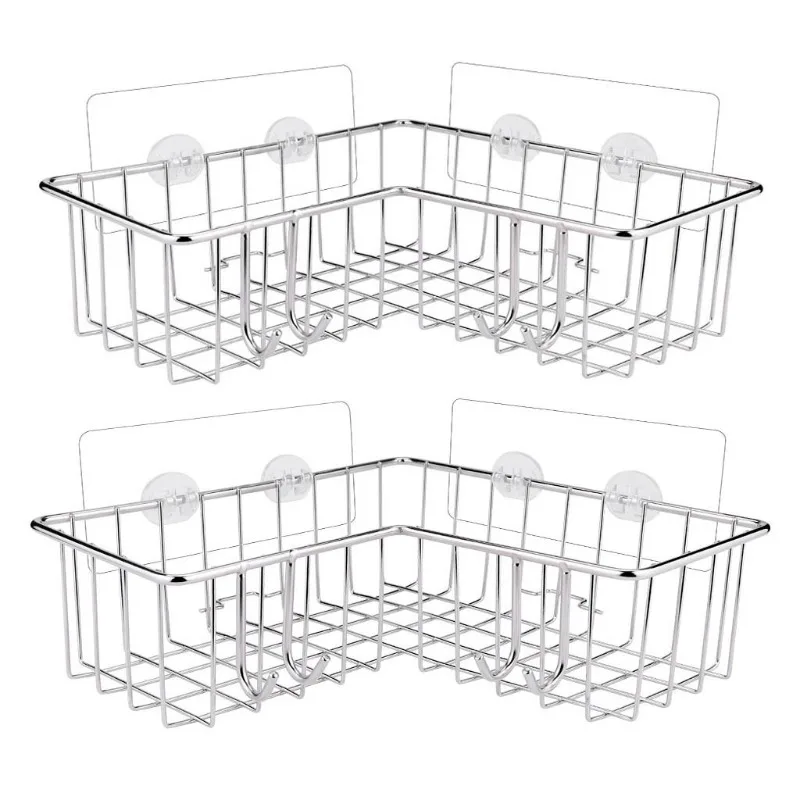 bathroom double corner rack, bathroom non-punching tripod, bathroom wall wall hanging storage rack