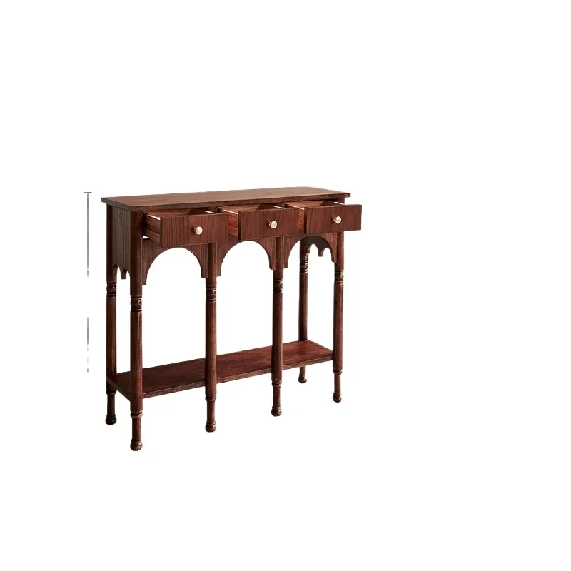 

French retro solid wood porch cabinet, corridor entry decorative yang broken cabinet