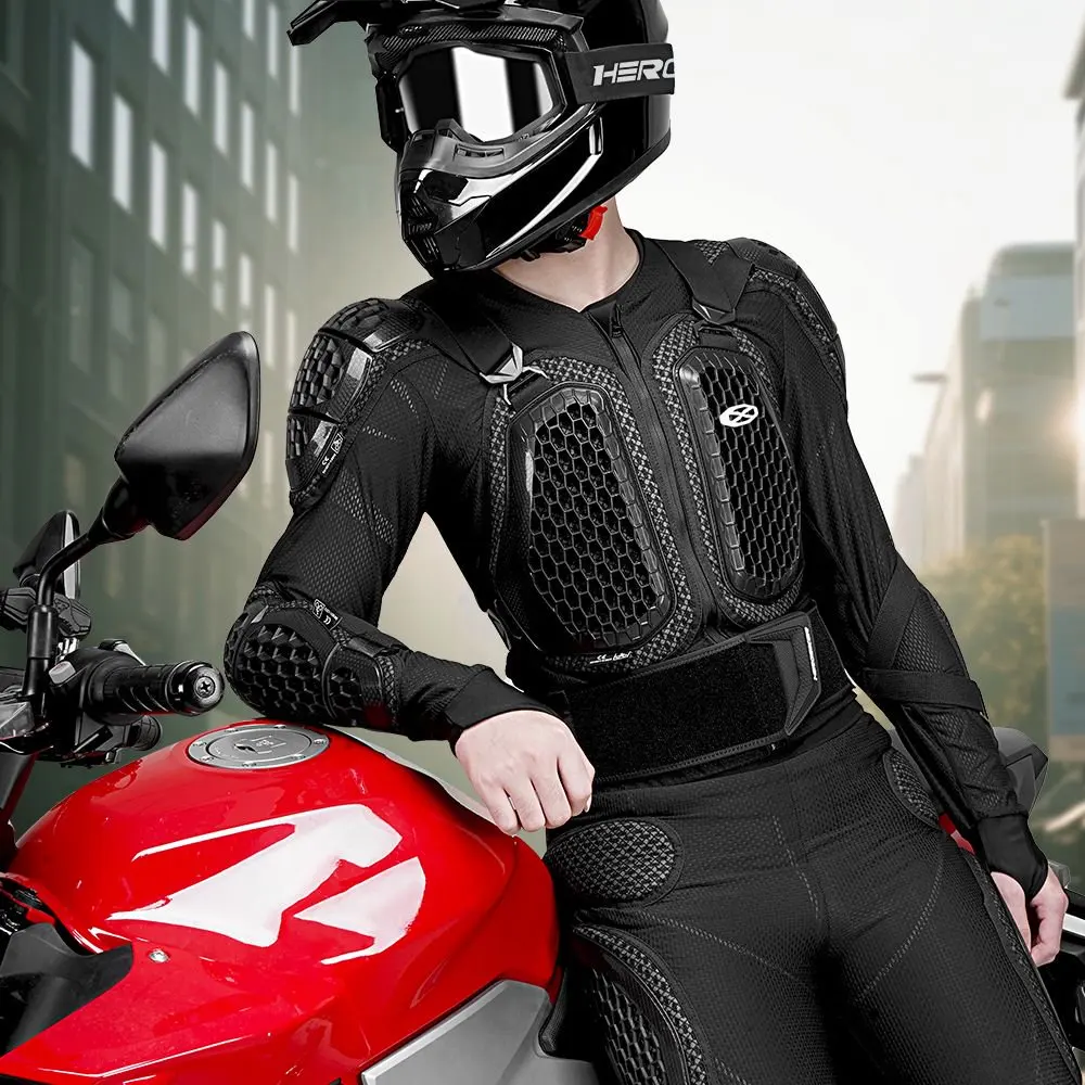 

Мужская мотоциклетная броня для всего тела, мотокросс, спина, плечо, грудь, гоночное защитное снаряжение, дышащая мотоциклетная куртка, одобренная CE