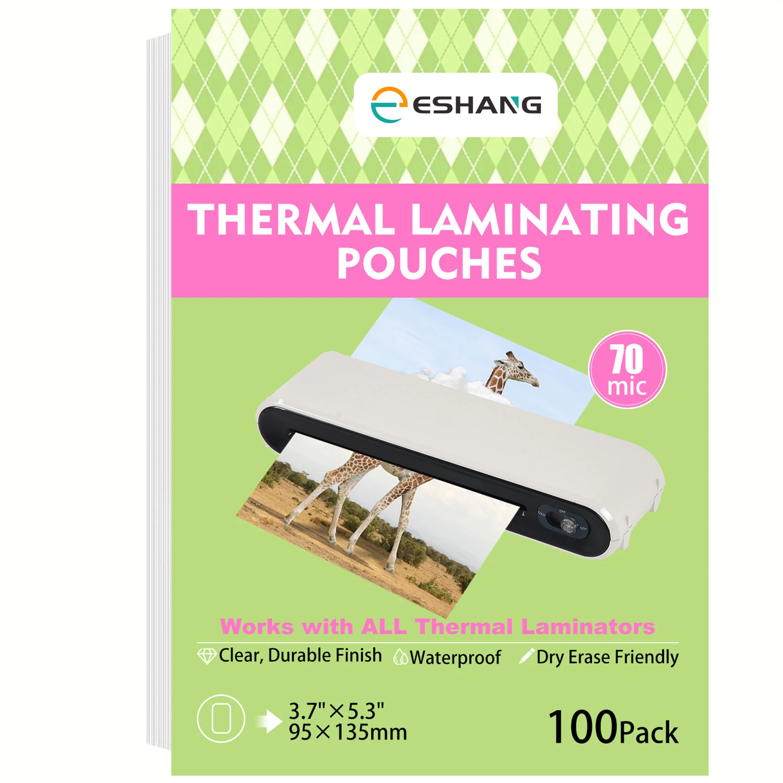 Document Laminator Pouch - 100 Pack Thermal Laminating Pouches 3.7