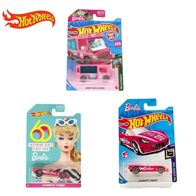 

Hot Wheels Barbie Co-Branded Alloy Car Model High-Quality Toy For Children Birthday Gift Track Day Theme Play Vehicles