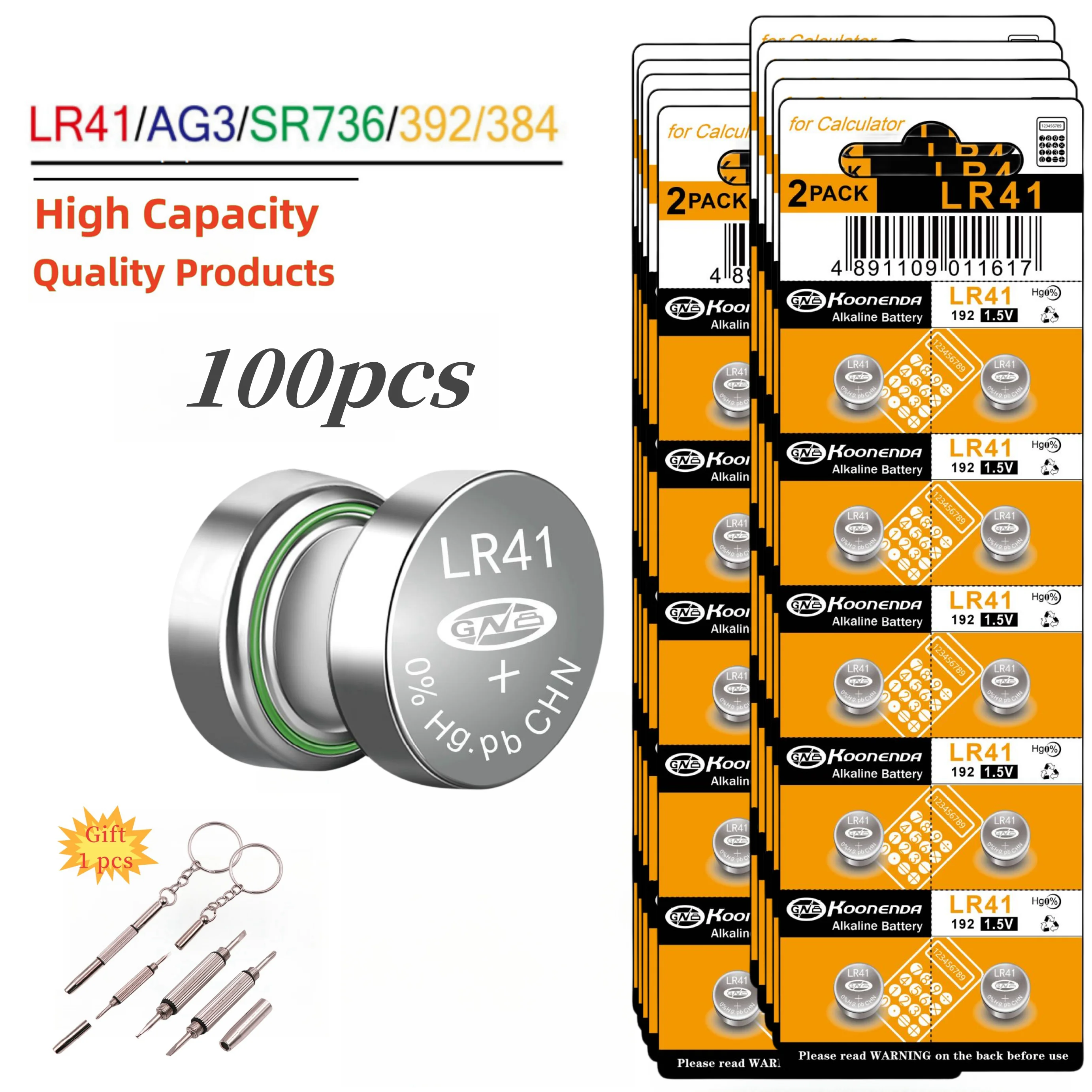 2-100 szt. 384 392 LR41 AG3 192 zaawansowana bateria alkaliczna, okrągłe baterie ogniwo monety 1.5V do zegarków, kalkulatorów, pilotów Apple TV